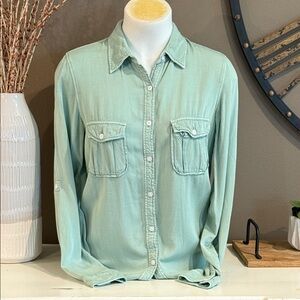 HARPER Mint Green Button Front Shirt Size Small
